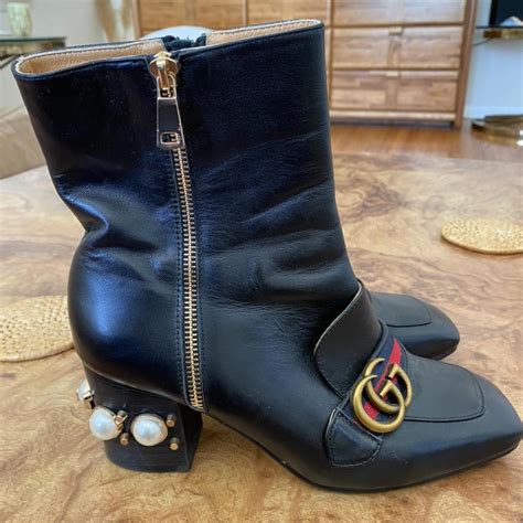 gucci rhinestone boot|gucci ankle boots with pearls.